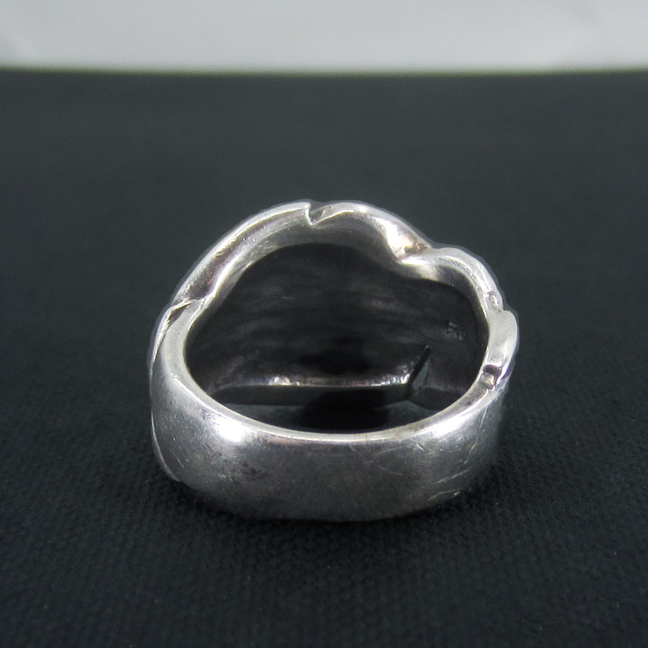 SOLD-Vintage Large Feather Ring Sterling Silver c. 1970