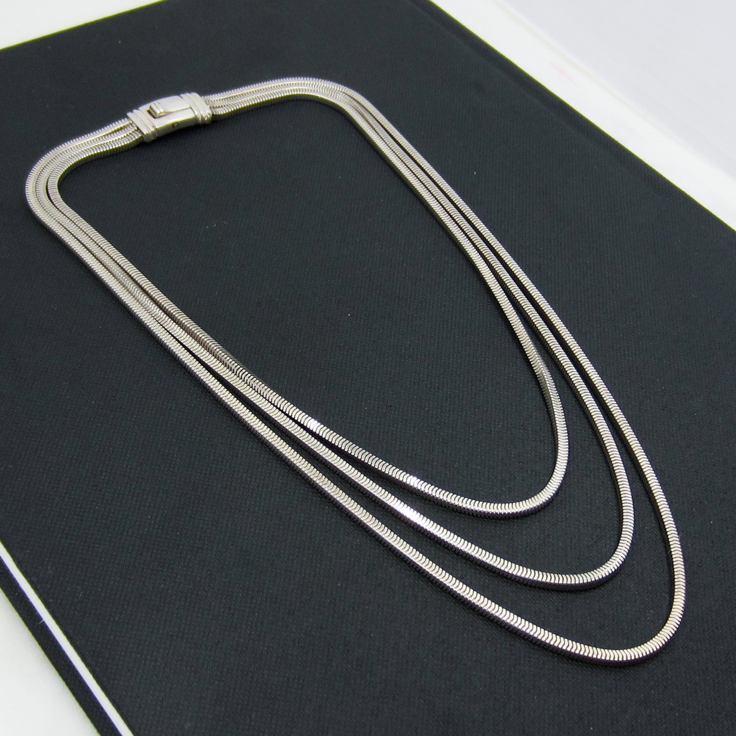 SOLD-Vintage Three Strand Snake Chain Sterling, Scotland c. 1970