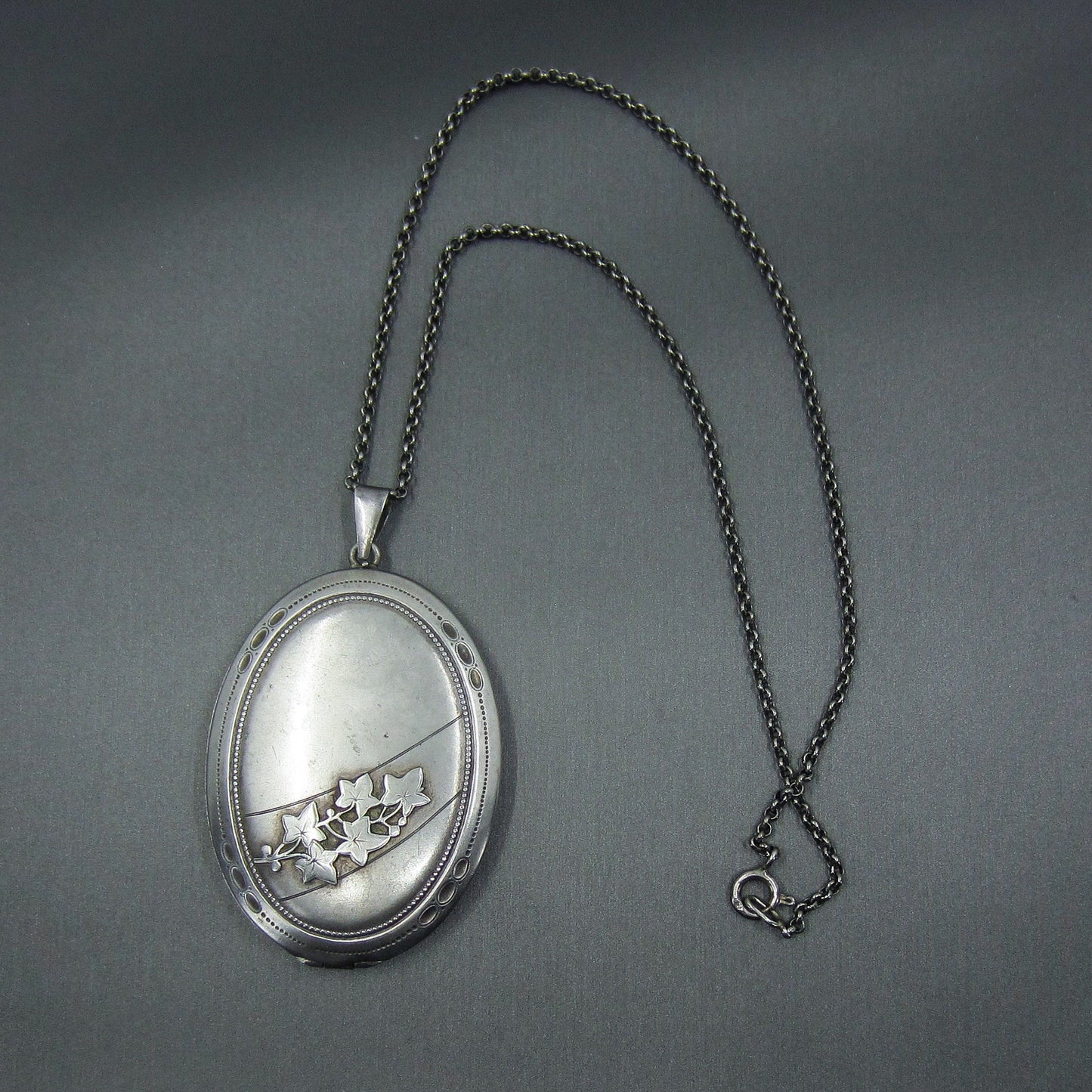 SOLD--Large Jugendstil Locket 800 Silver, Germany c. 1890