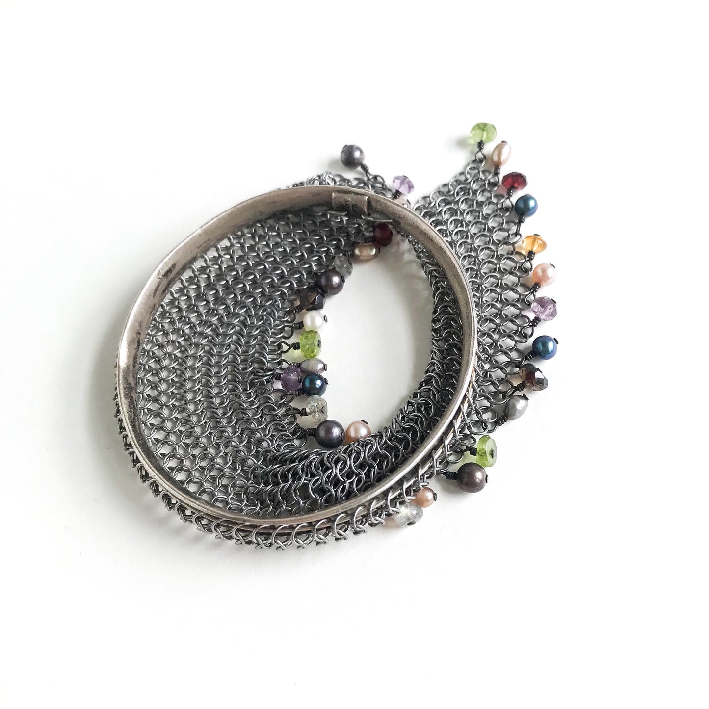 SOLD--Vintage Allison Stern Chain Maille Bracelet Sterling c. 1990