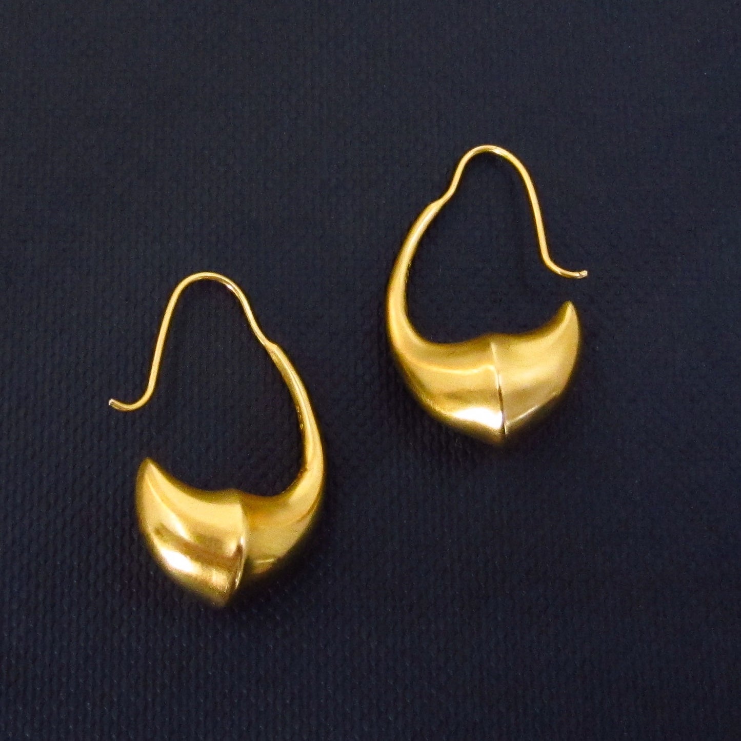 SOLD—Vintage MMA Golden Hoop Earrings 14k, c. 1990