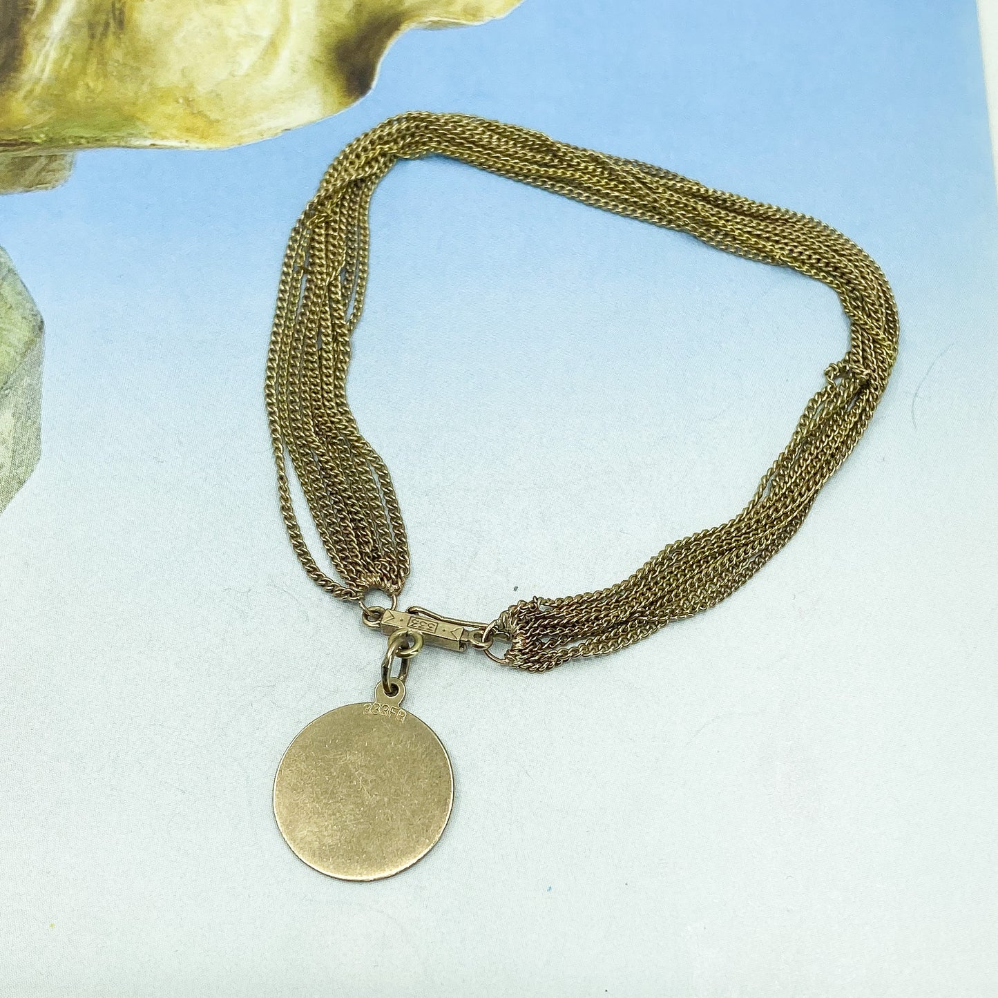 Mid-Century Capricorn Chain Charm Bracelet 9k c. 1960