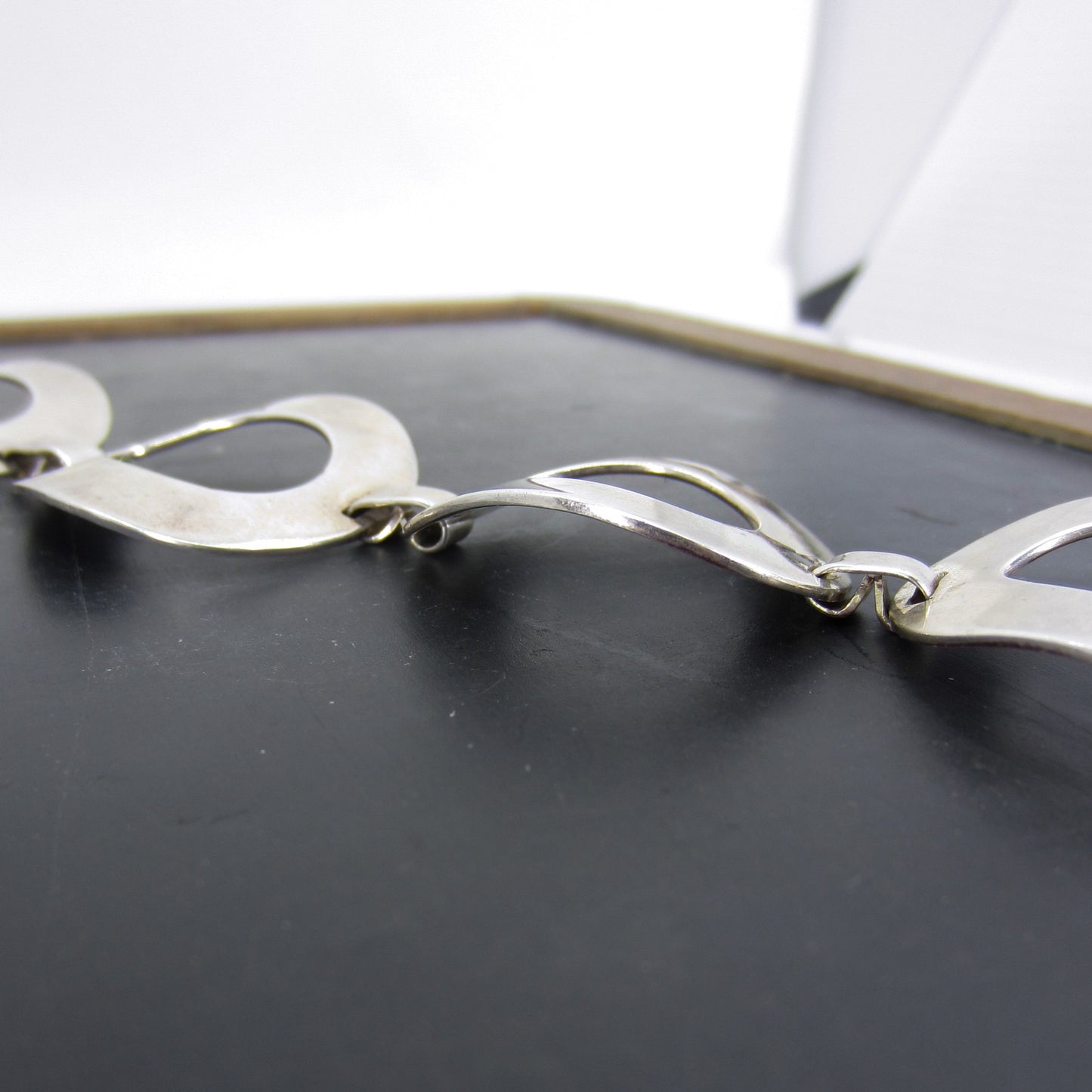 SOLD-Big Modernist Circles Bracelet Sterling c. 1970