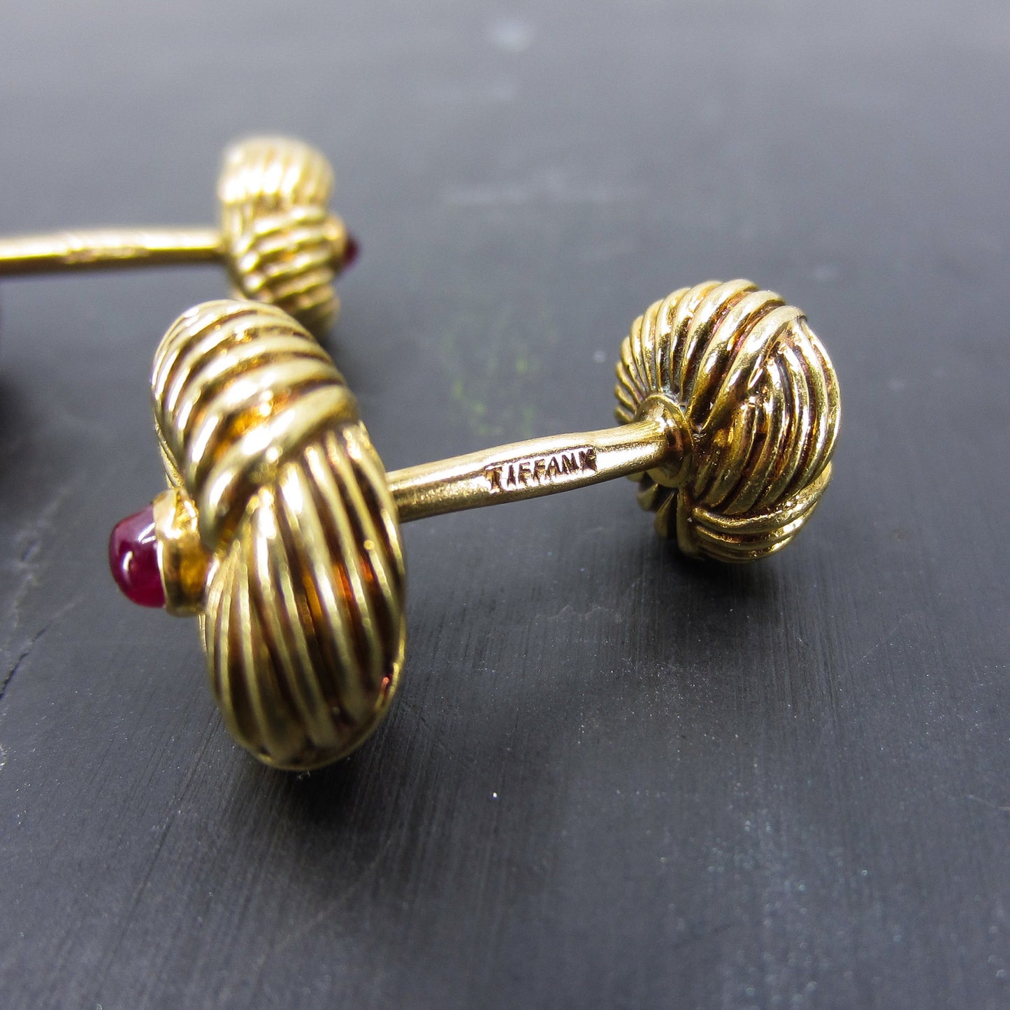 Vintage Schlumberger Ruby Cufflinks 18k, Tiffany & Co. c. 1960