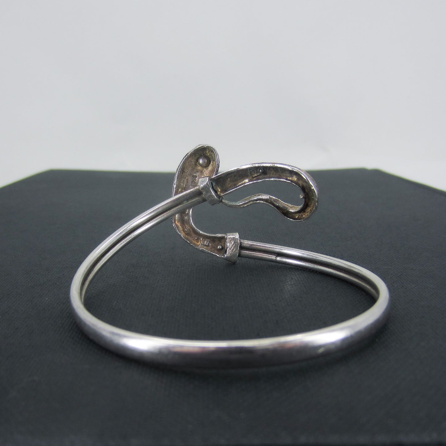 SOLD--Vintage Snake Bangle Sterling Silver c. 1970