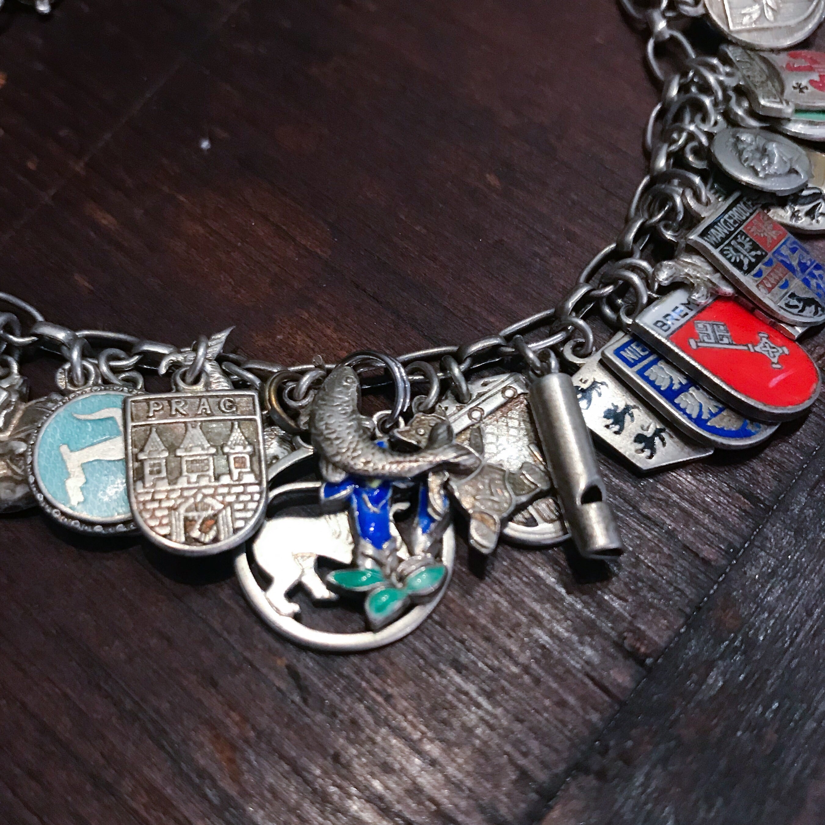 ULTIMATE Travel Charm Bracelet Silver c. 1960 – Bavier Brook