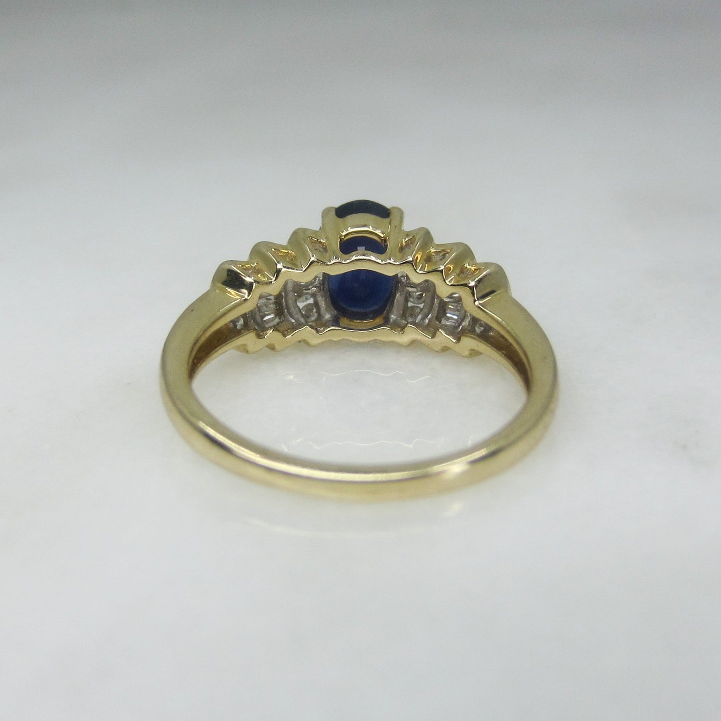 Vintage Sapphire and Diamond Ring 14k c. 1980