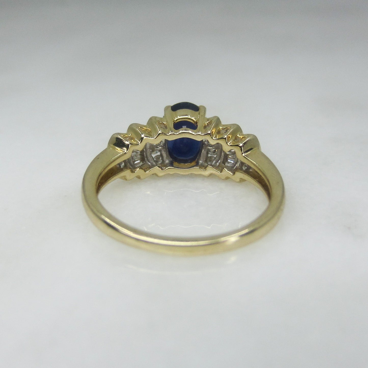 SOLD--Vintage Sapphire and Diamond Ring 14k c. 1980