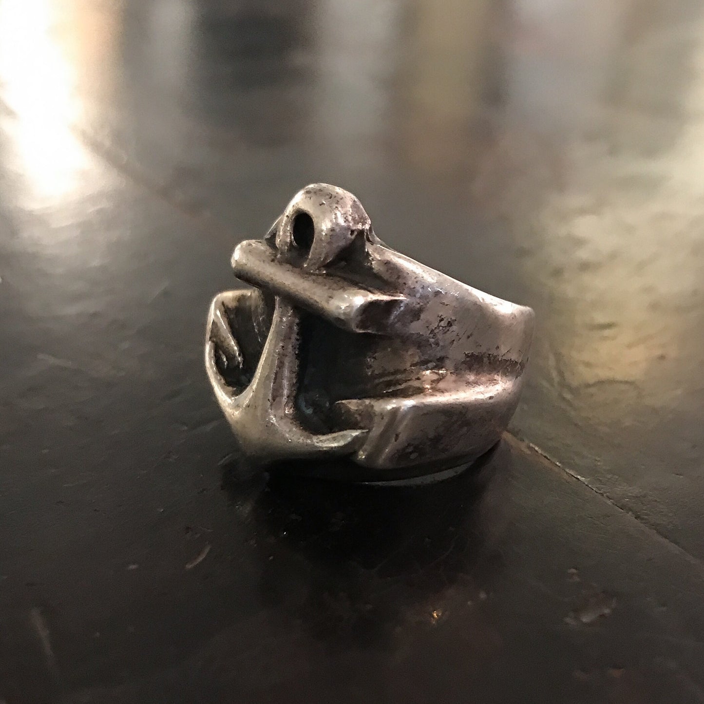 Vintage Heavy Anchor Ring Sterling