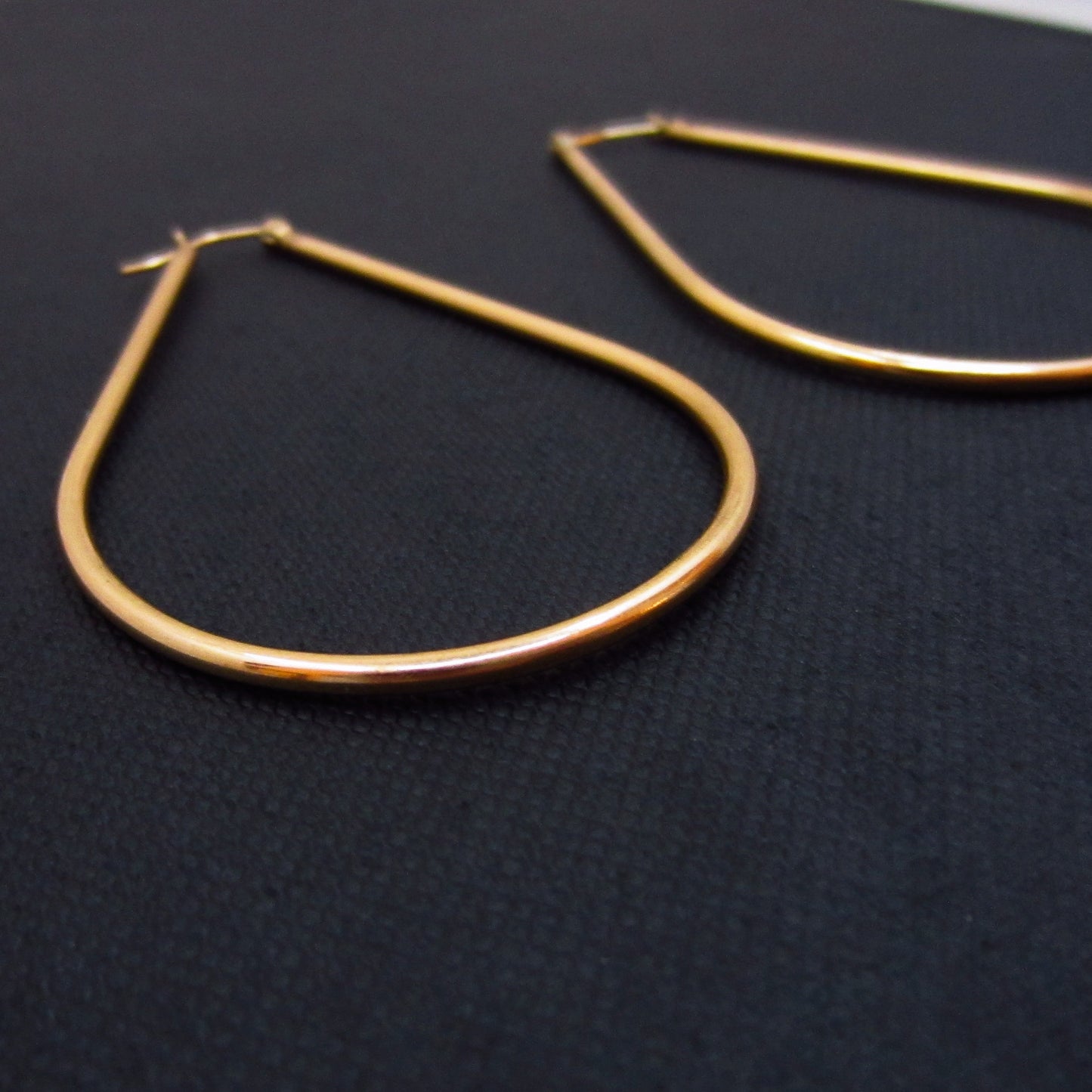 SOLD—Huge Vintage Hoop Earrings 14k c. 1970