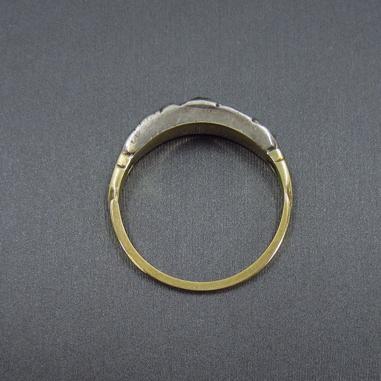 Georgian Rose Cut Diamond Half Hoop Ring Silver/18k c. 1830