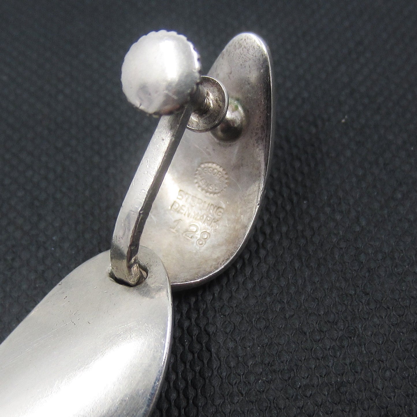 SOLD--MidCentury Nanna Ditzel for Georg Jensen Earrings Sterling, #128 c. 1970