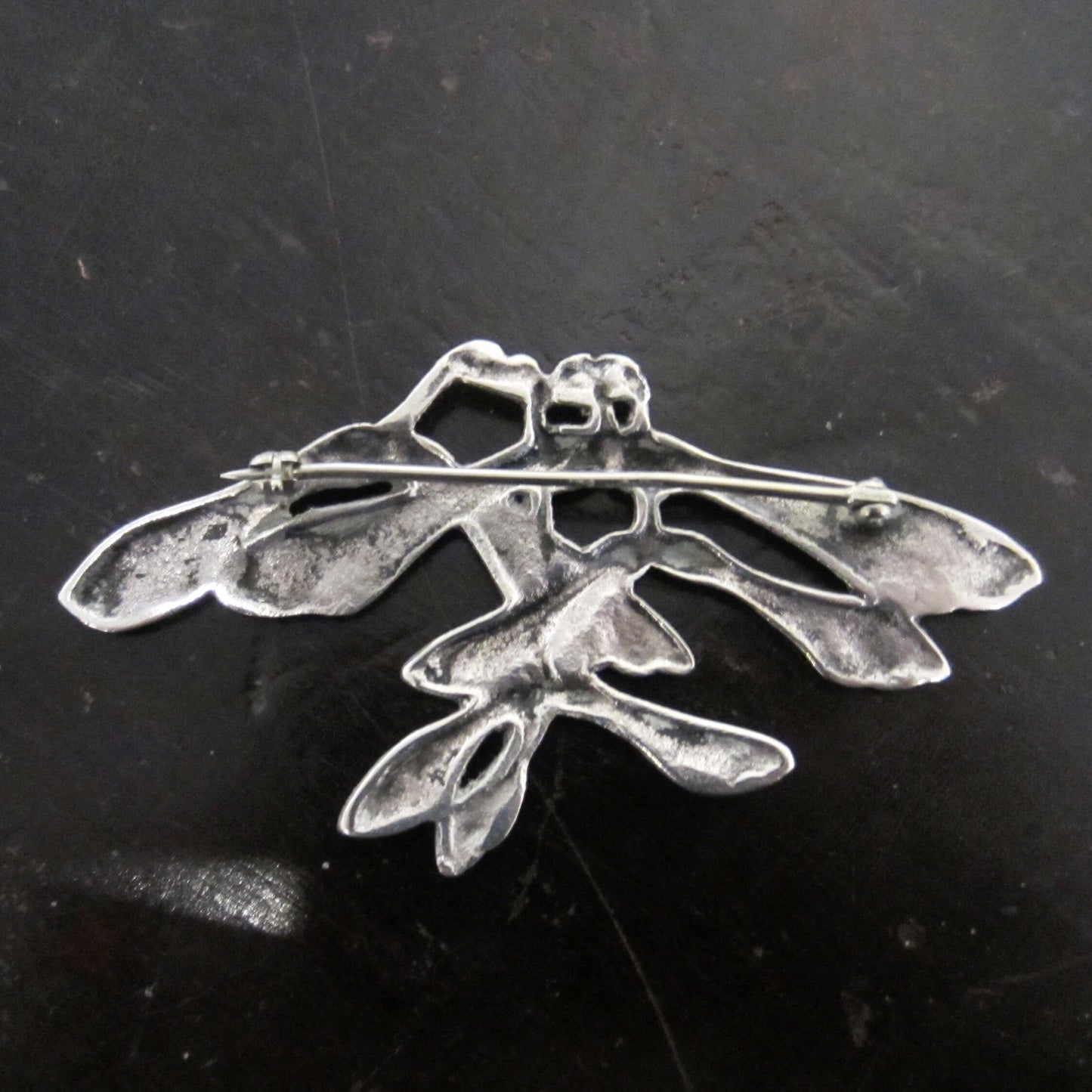 SOLD--Vintage Helicopter Seed Brooch Sterling c. 1960