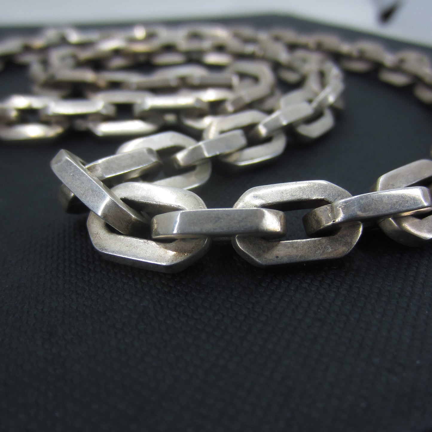 SOLD-Monumental Vintage Biker Chain Sterling, Taxco c. 1970