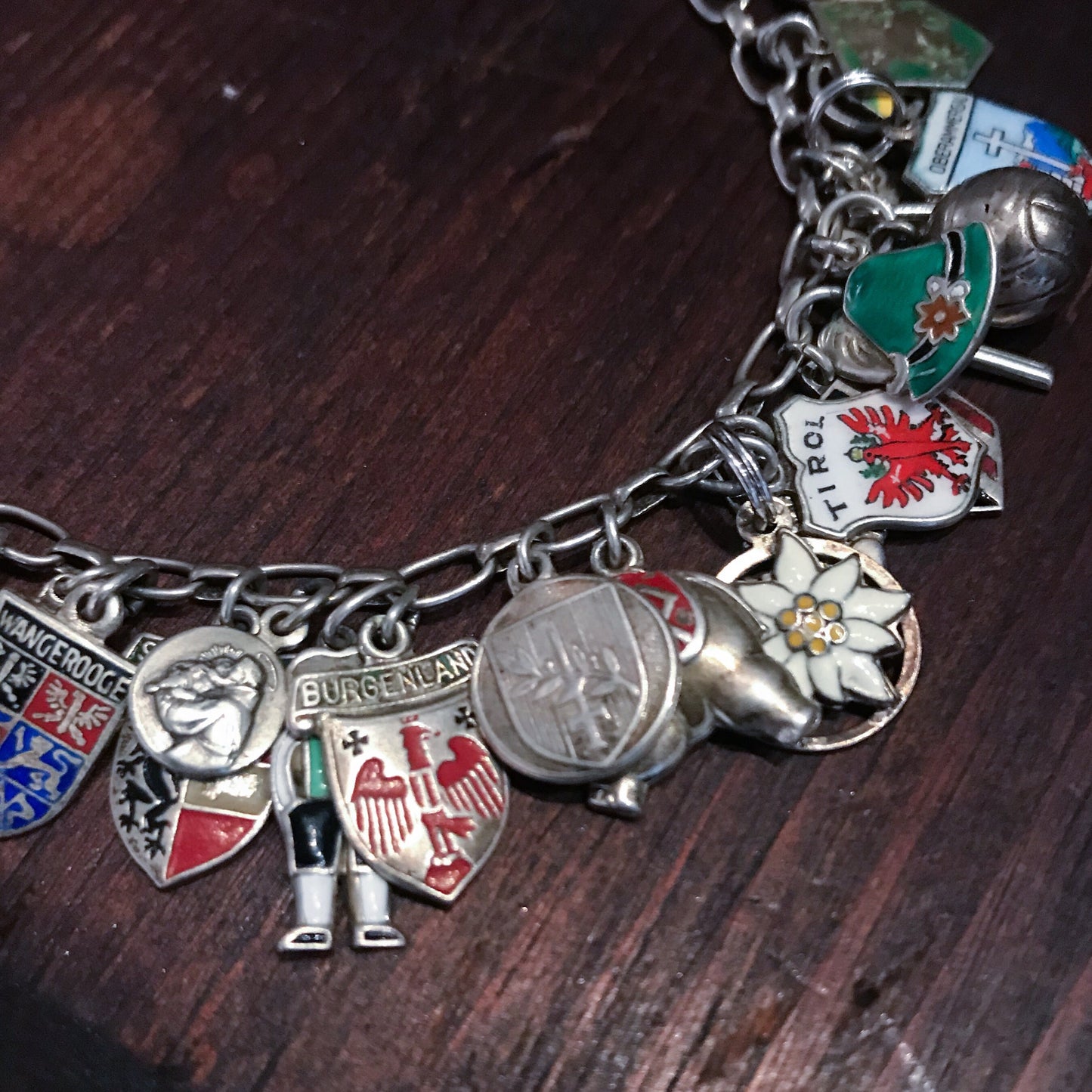 ULTIMATE Travel Charm Bracelet Silver c. 1960