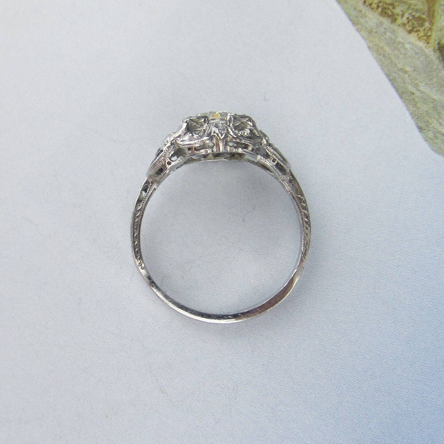SOLD--Art Deco 1.08ct Diamond Engagement Ring Platinum c. 1930