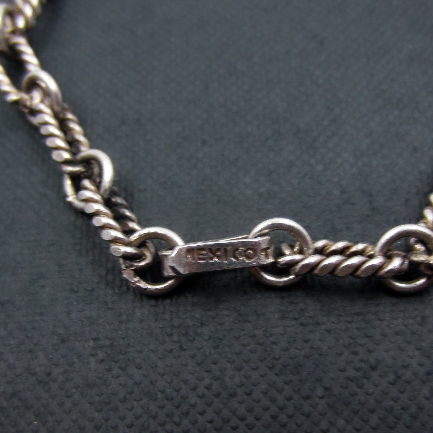 SOLD--Vintage Mid-Century Twist Link Chain Sterling, Taxco c. 1970