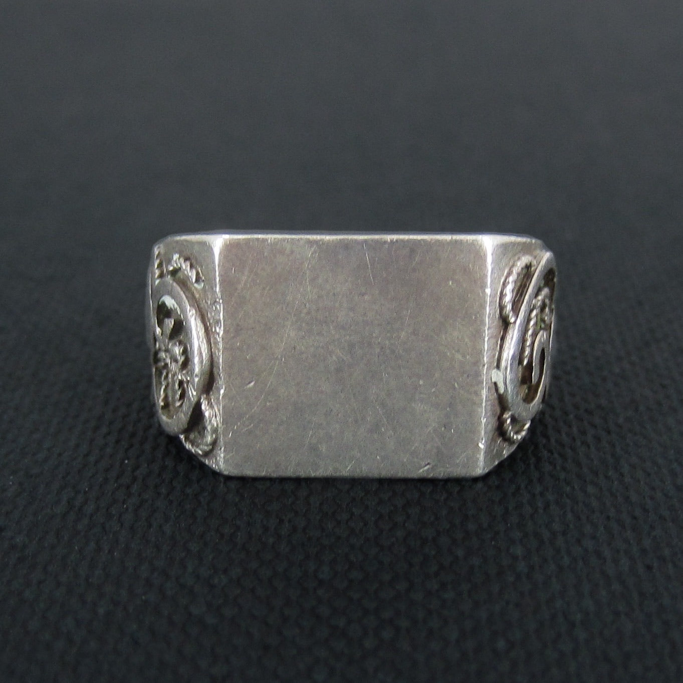 SOLD-Art Deco French Signet Ring Sterling c. 1920