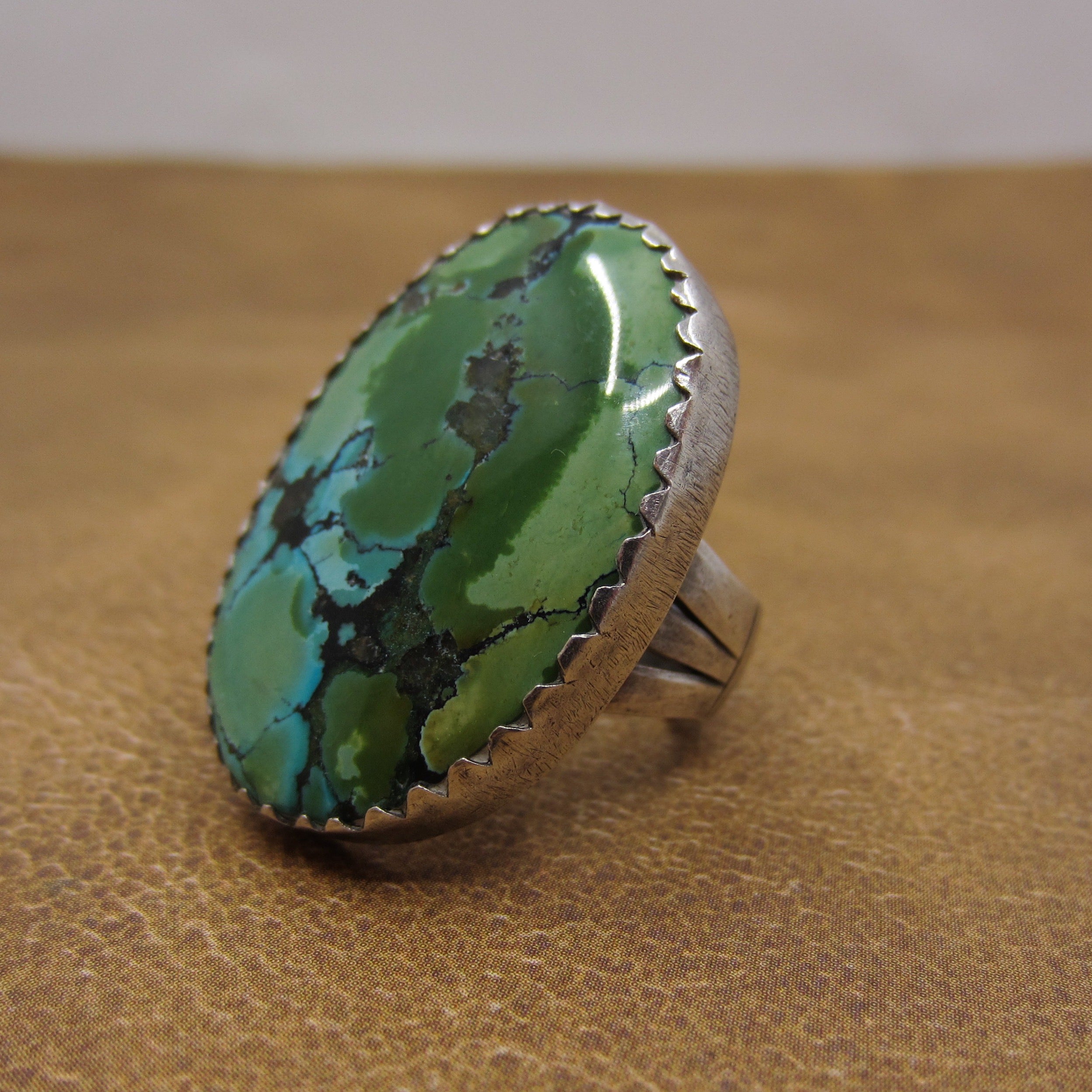 VINTAGE STERLING SILVER TURQUOISE RING #500 popular