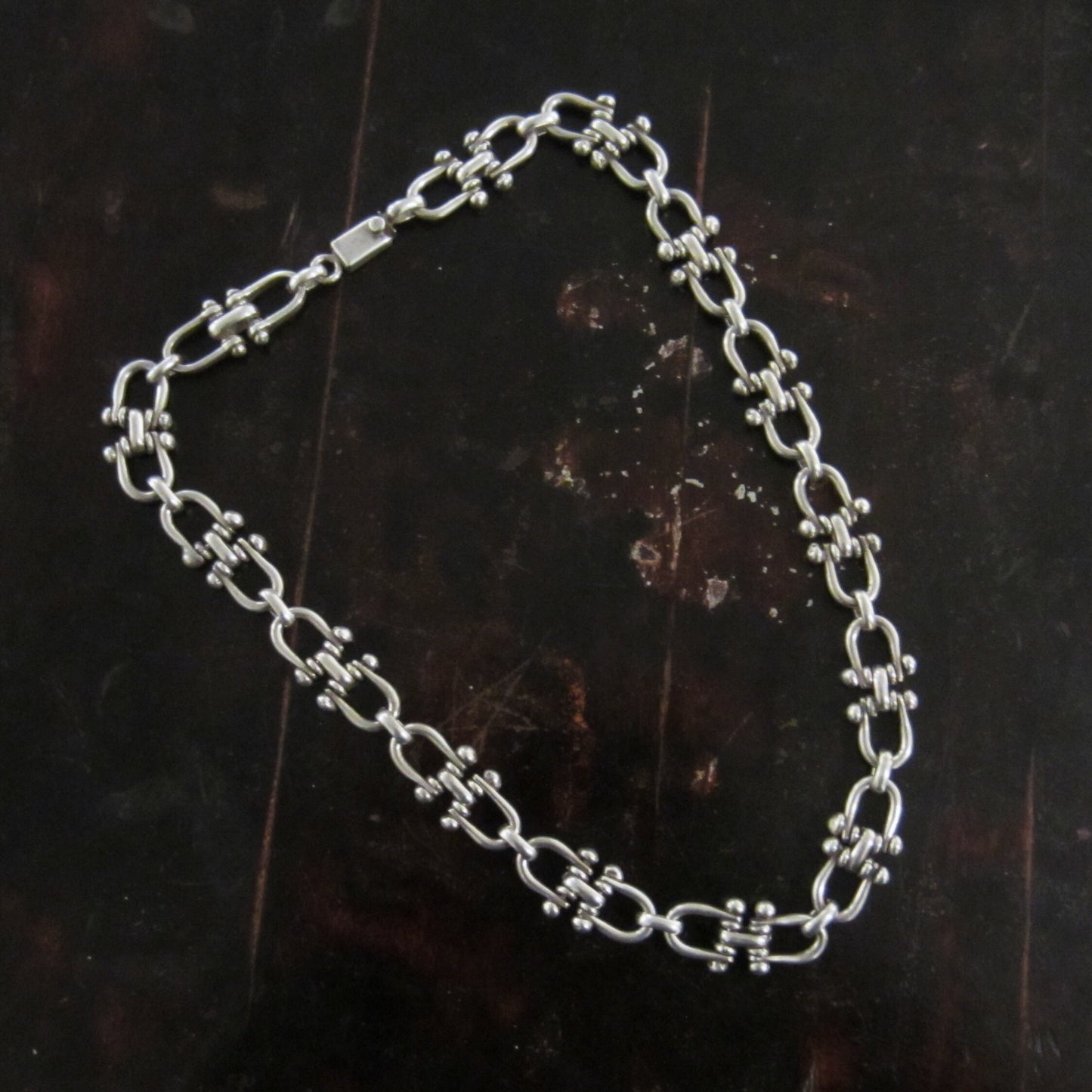 SOLD--Awesome, Heavy Horse Bit Link Chain Sterling, Mexico c. 1990