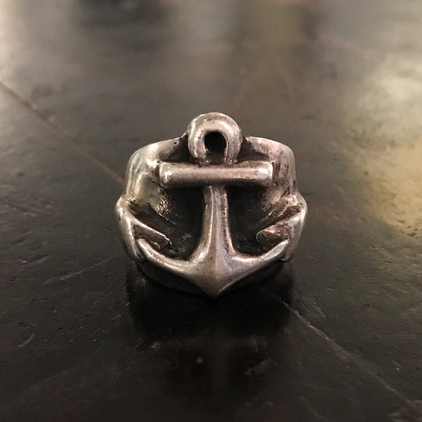 Vintage Heavy Anchor Ring Sterling