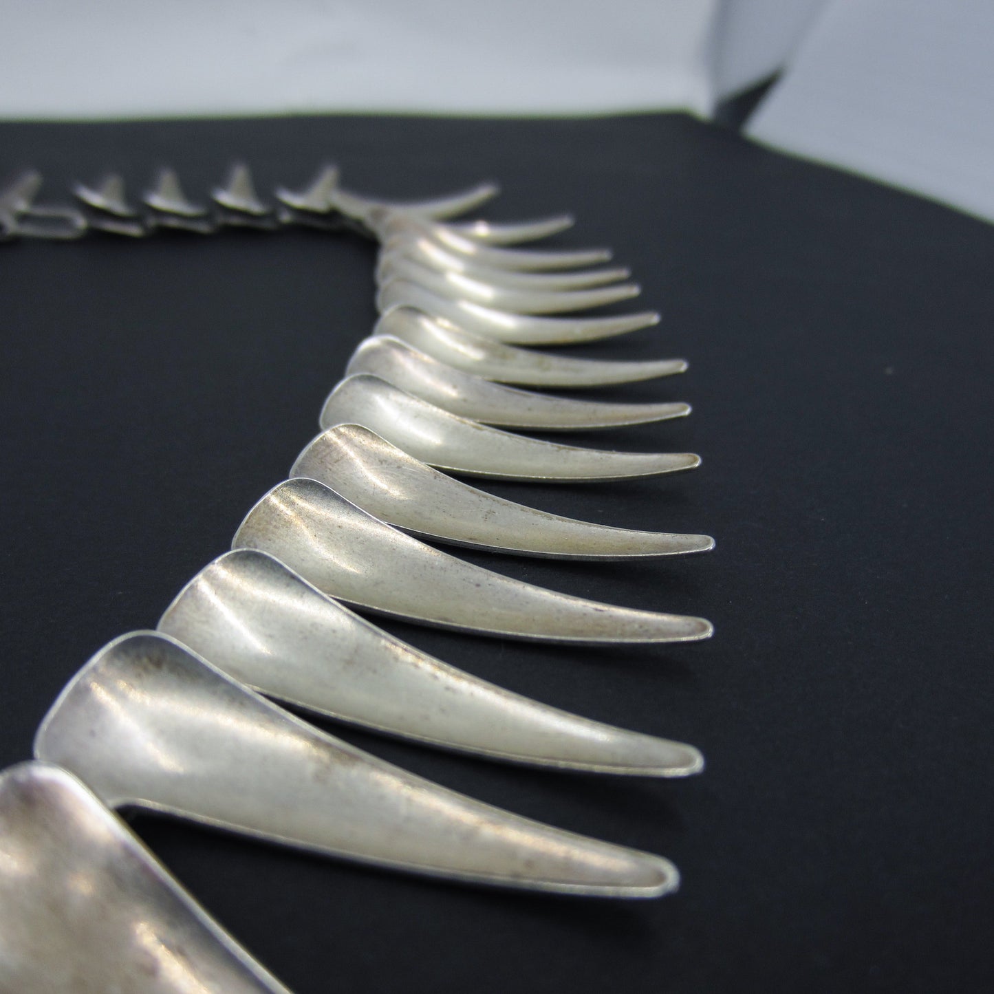 SOLD--Modernist Atomic Age Necklace Sterling Silver, Sweden, Atelier Borgila c. 1958