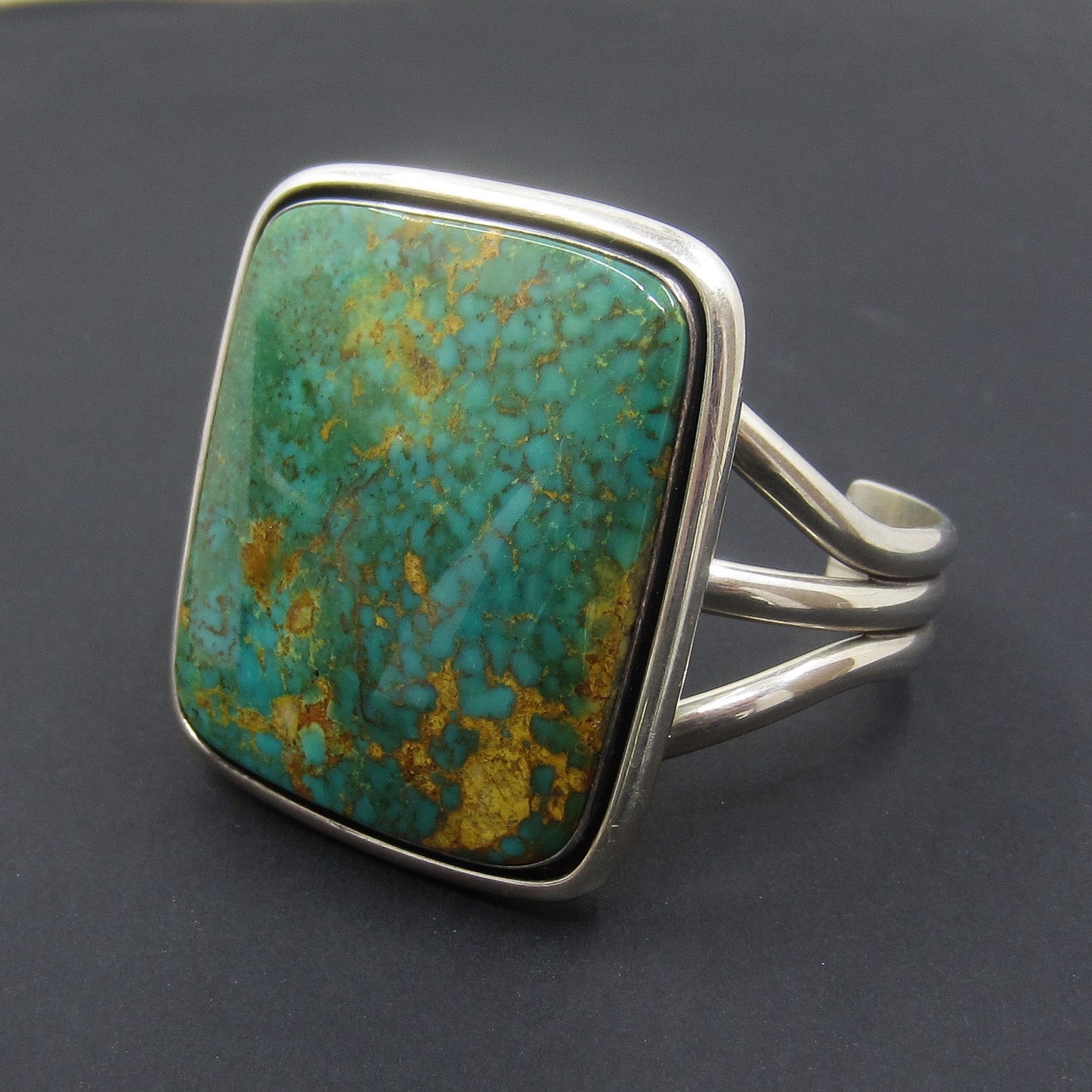SOLD-Vintage Big Navajo Turquoise Cuff Sterling c. 1970