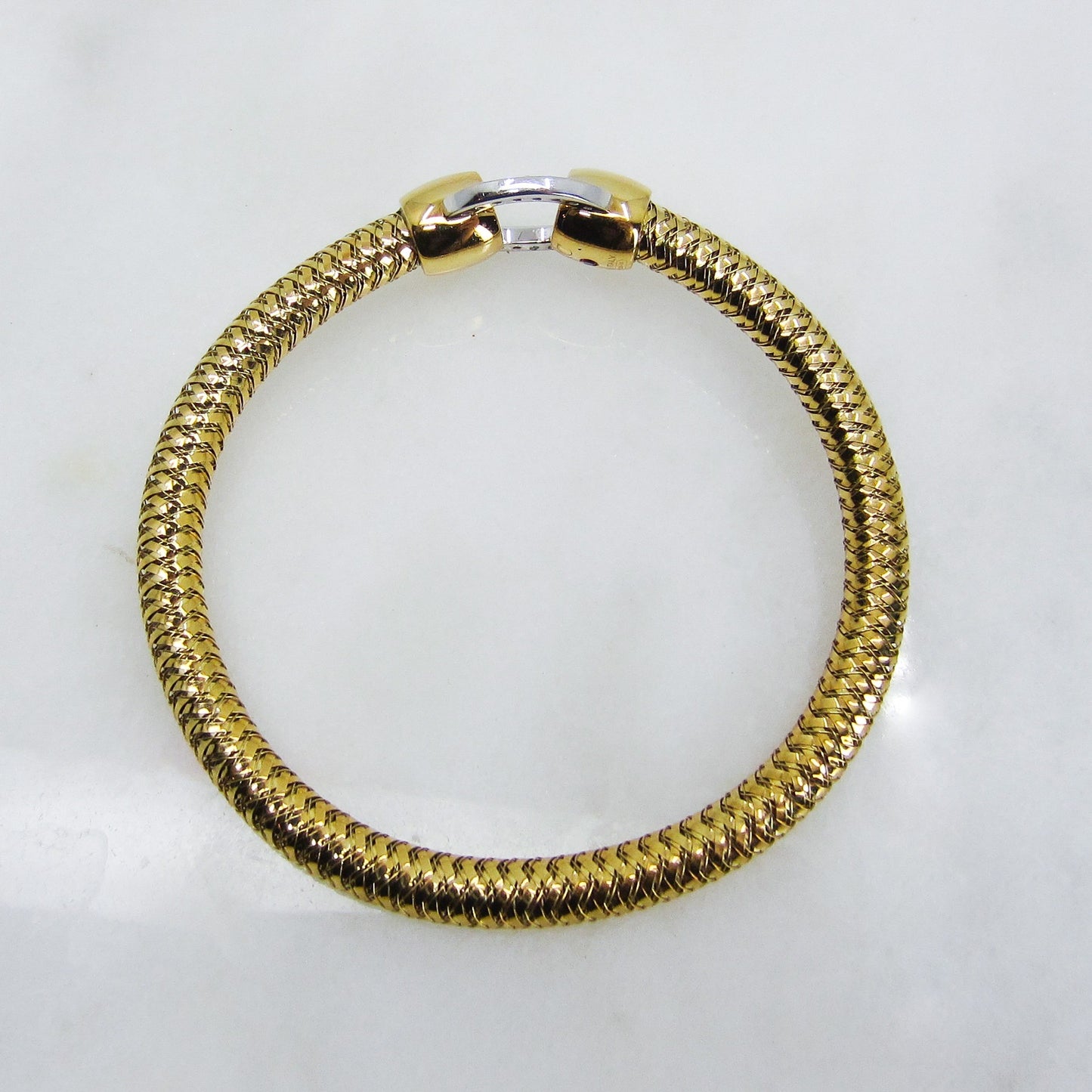 Vintage Roberto Coin Woven Diamond Bangle 18k, Italy c. 2000's