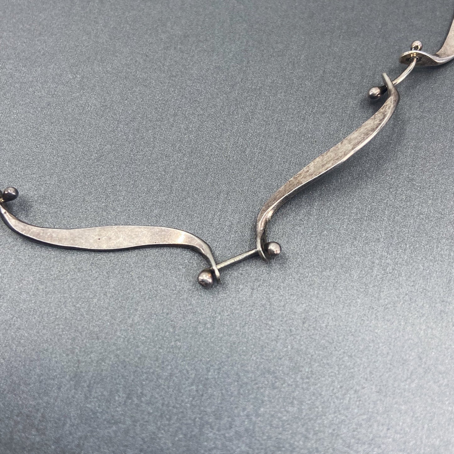 SOLD--Modernist Scroll Link Necklace Sterling, V. Thaler c. 1960