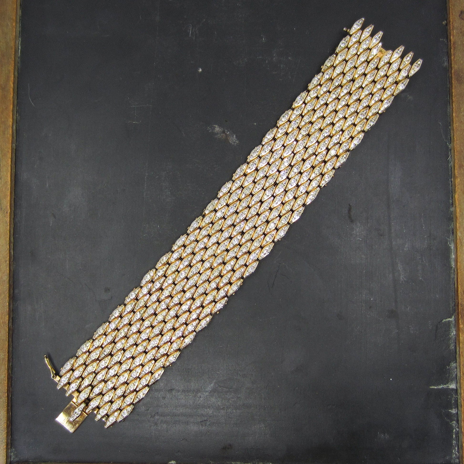 Rare Mid-Century Paste Honeycomb Bracelet, Schreiber and Hiller, Germa –  Bavier Brook Antique Jewelry