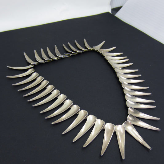 SOLD--Modernist Atomic Age Necklace Sterling Silver, Sweden, Atelier Borgila c. 1958