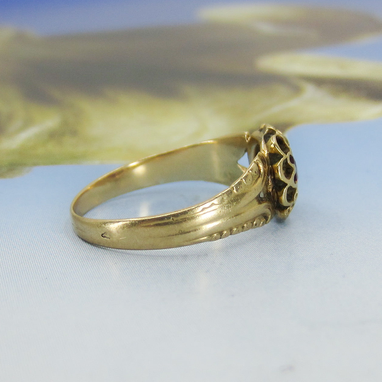 SOLD-Victorian Garnet Ring 14k c. 1880