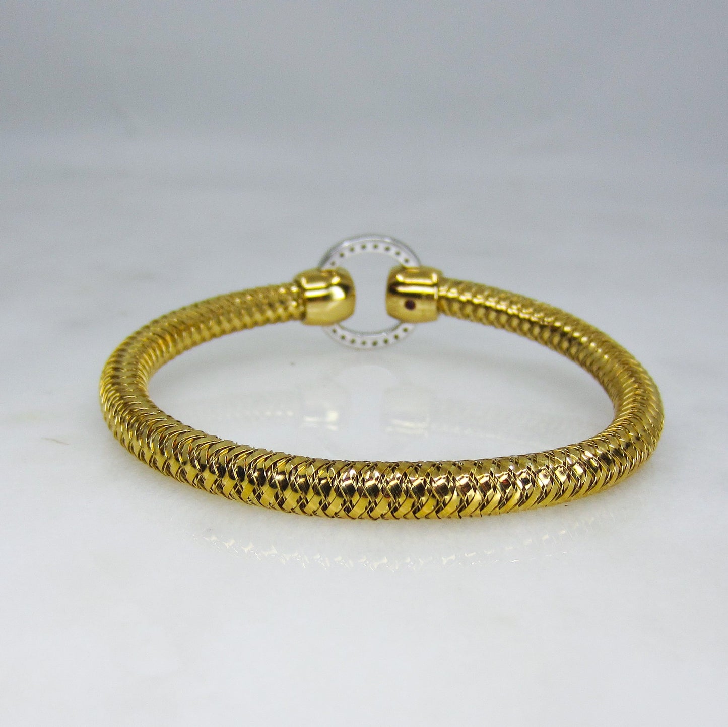 Vintage Roberto Coin Woven Diamond Bangle 18k, Italy c. 2000's