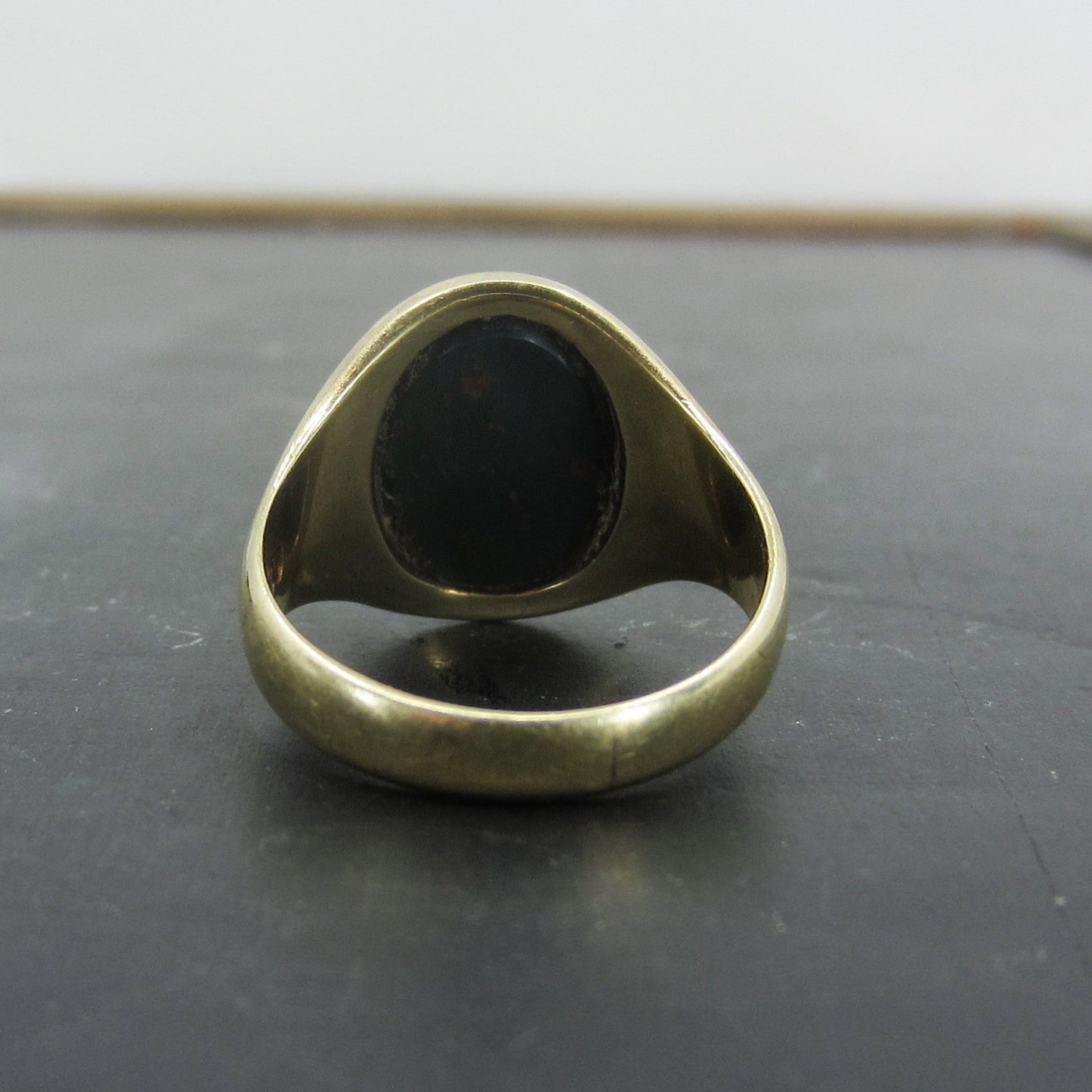 SOLD-Late Victorian Bloodstone Signet Ring 14k c. 1900