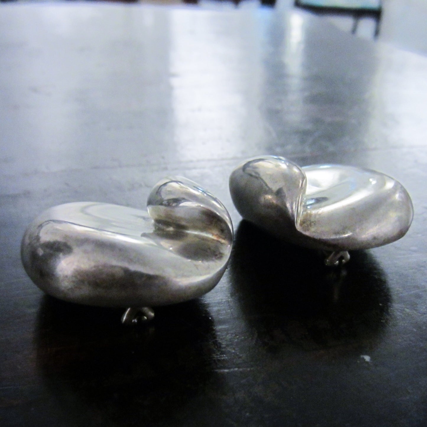 SOLD--Large Modernist Takashi Wada Earrings Sterling c. 1975