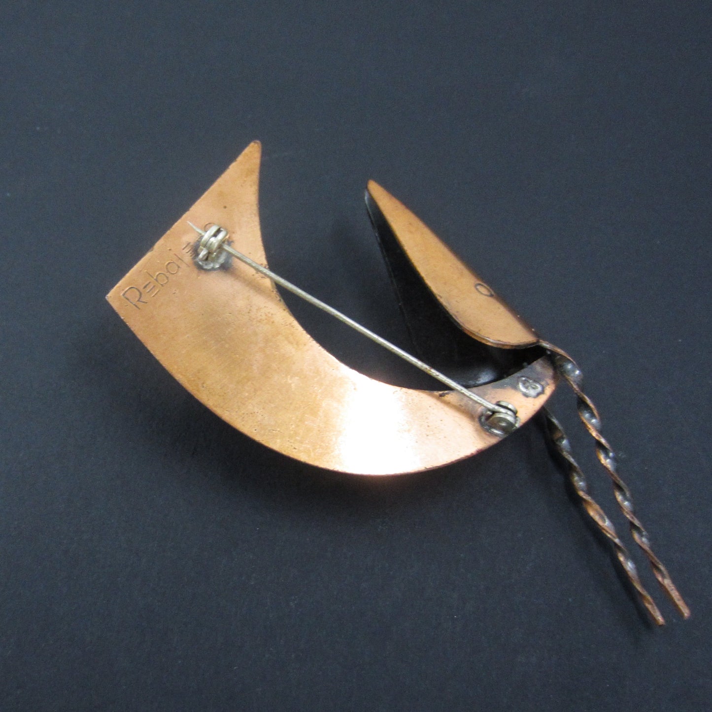 Early Rebajes Antelope Brooch Copper c. 1950