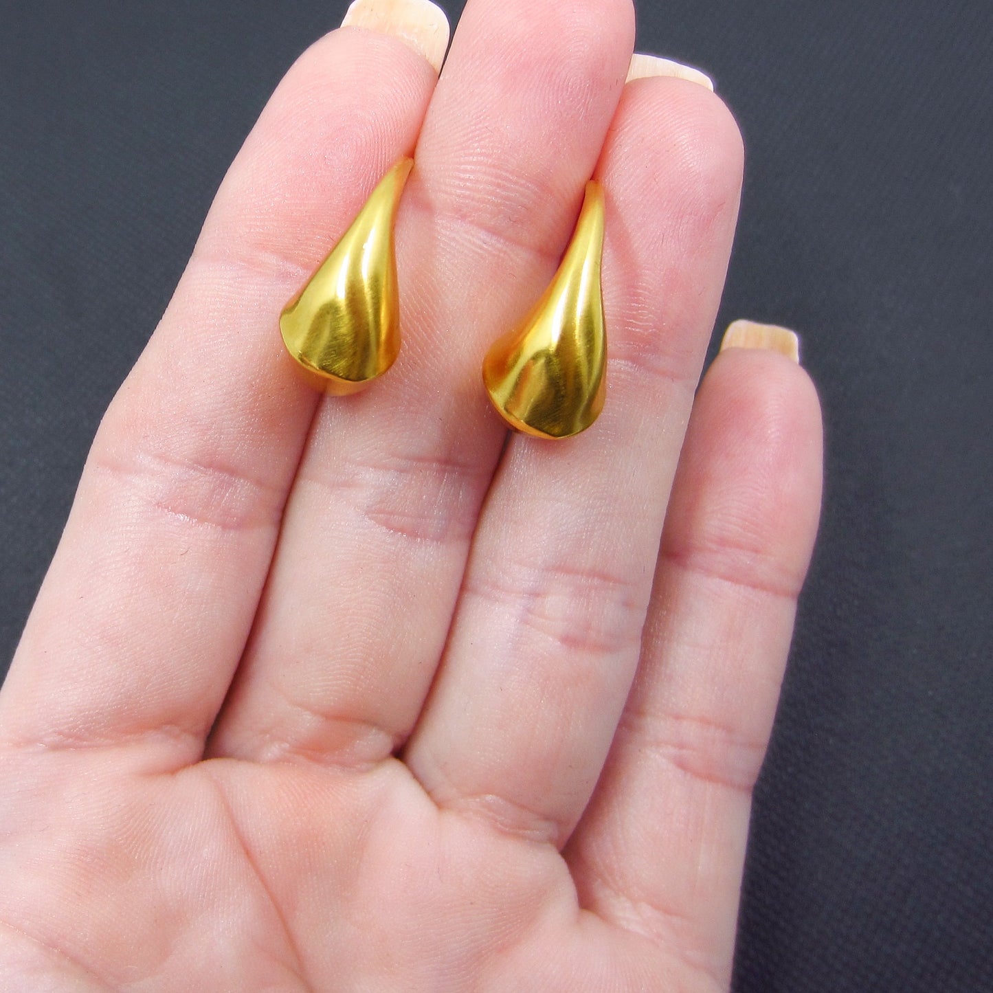 SOLD—Vintage MMA Golden Hoop Earrings 14k, c. 1990
