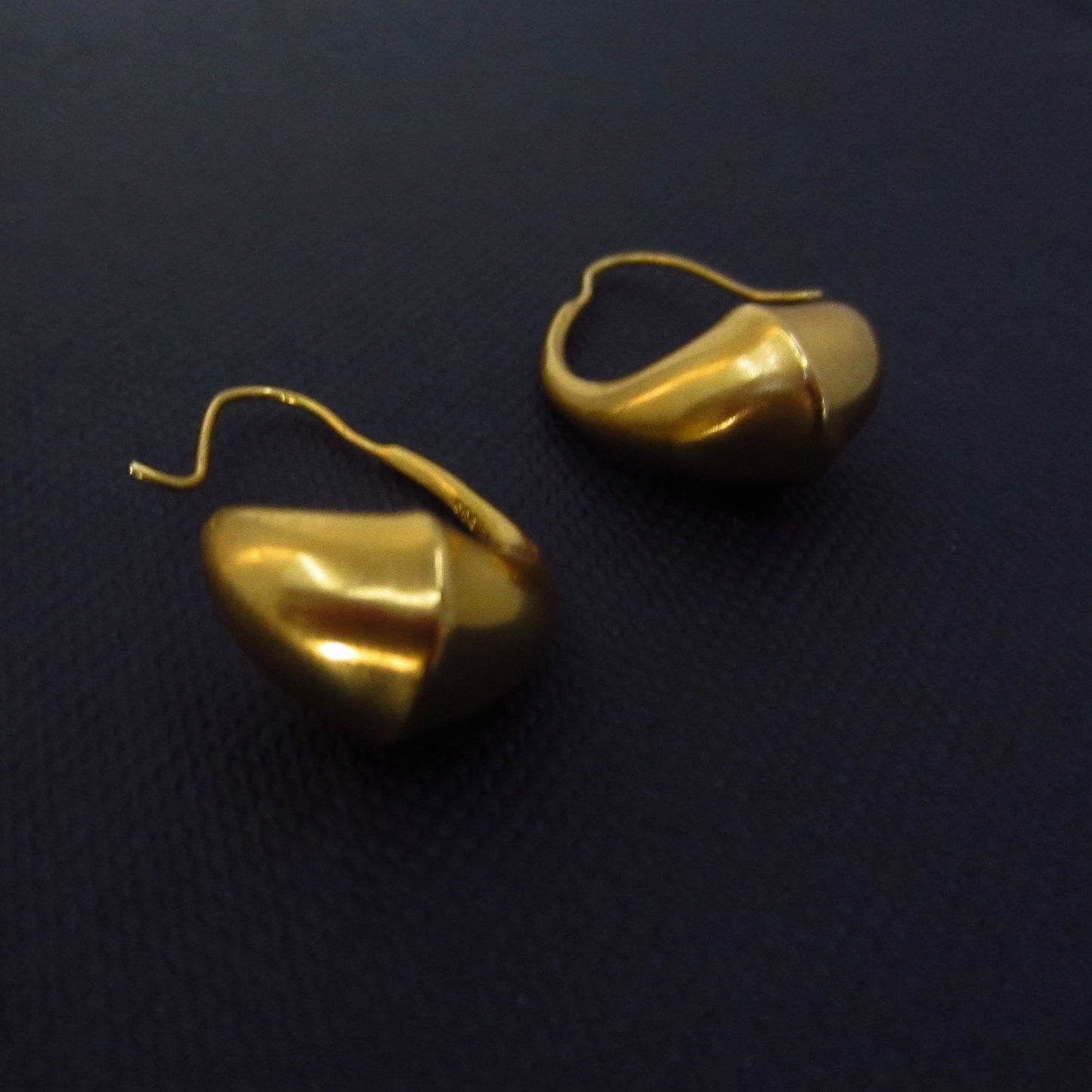 SOLD—Vintage MMA Golden Hoop Earrings 14k, c. 1990