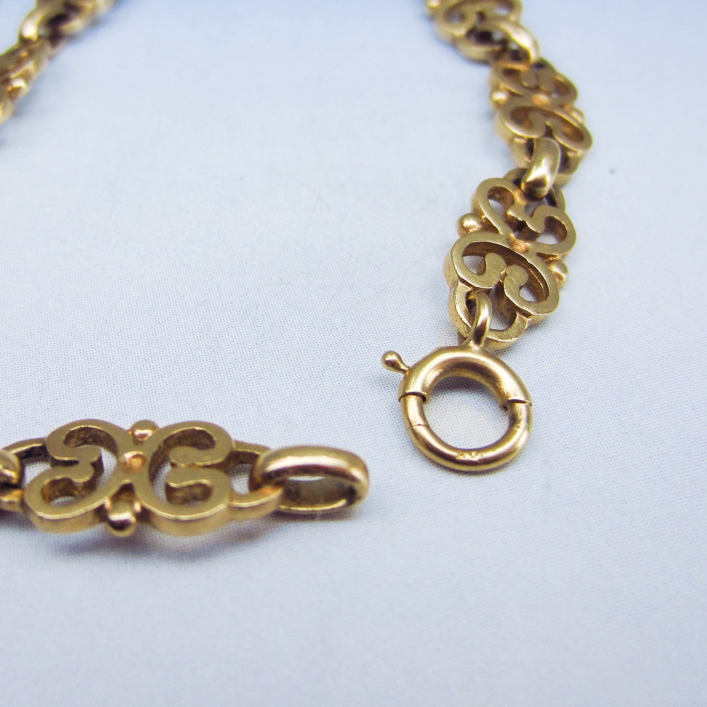 SOLD--Antique Ornate Link Bracelet 14k c. 1930