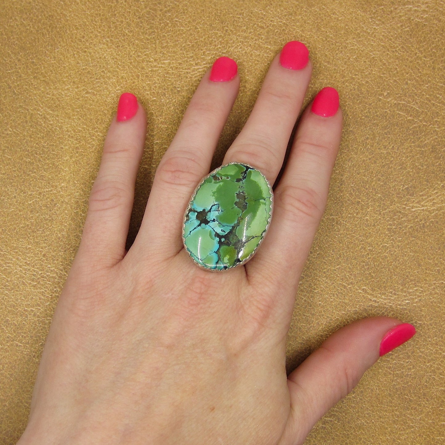 Incredible Huge Turquoise Ring Sterling, John Renner c. 1980