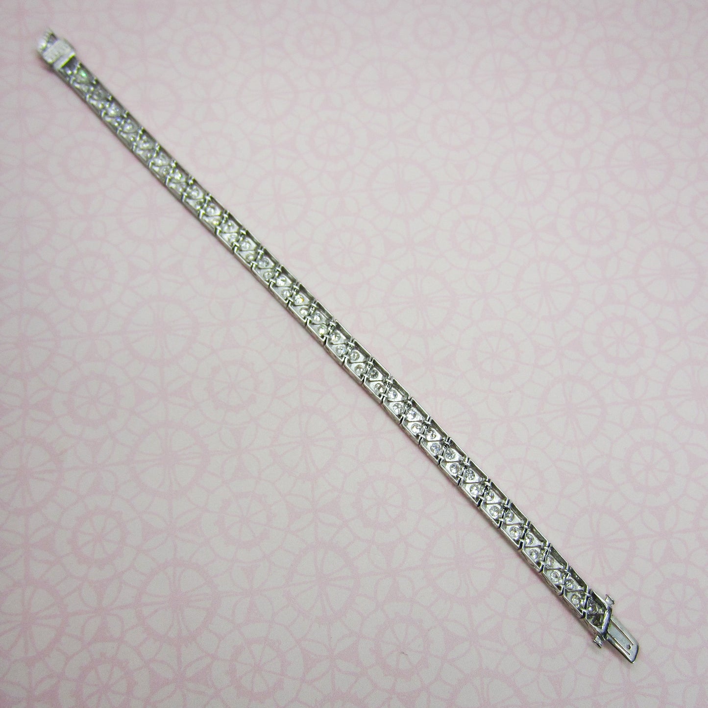 SOLD-Art Deco Diamond Line Bracelet Platinum c. 1920