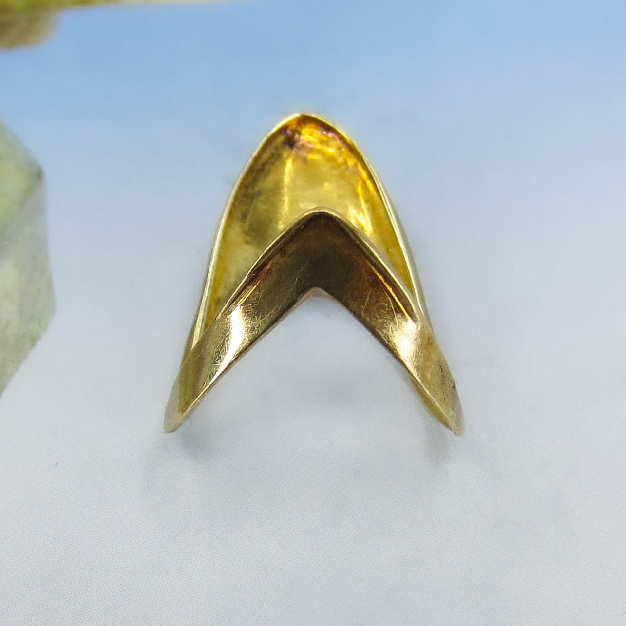 SOLD-Modernist Lapis Geometric Ring 14k c. 1960
