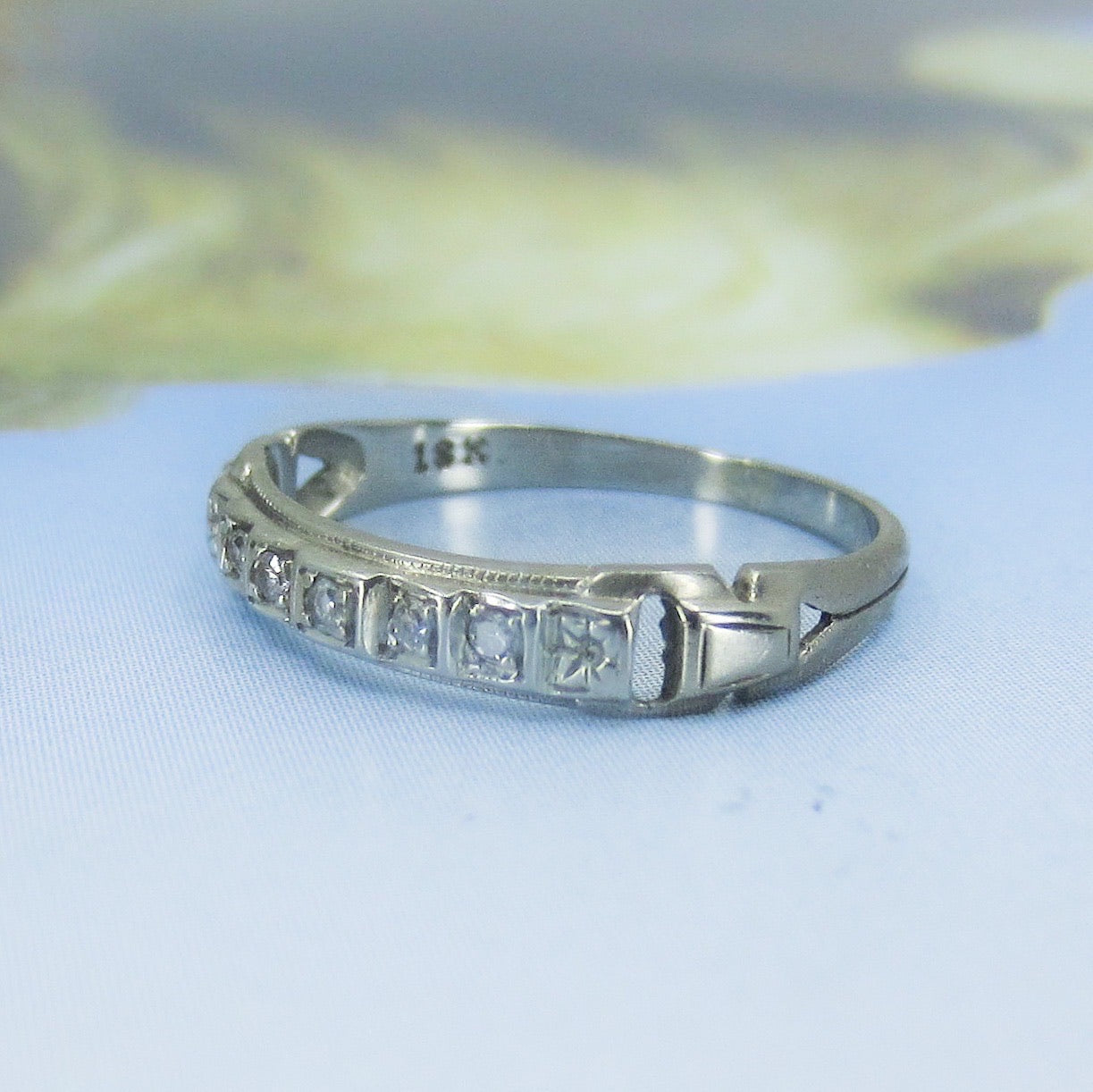 SOLD--Art Deco Diamond Band 18k c. 1930