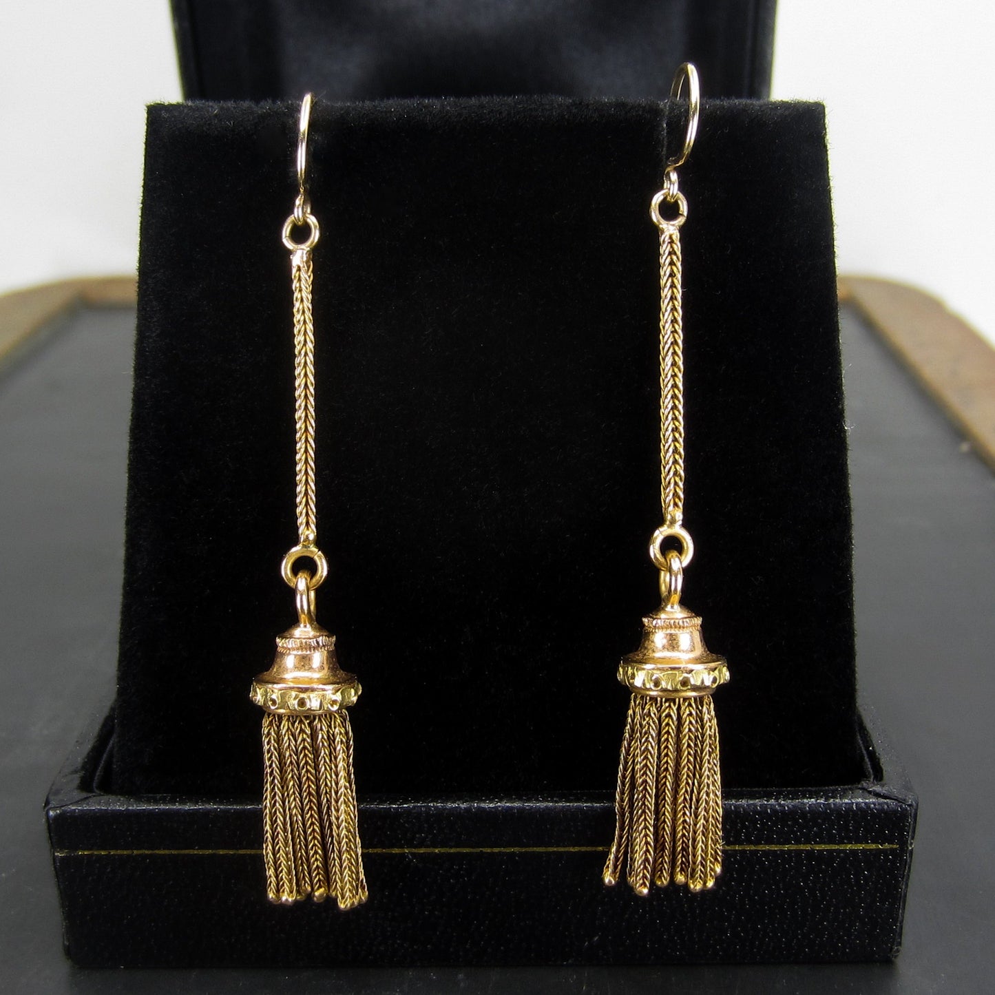 SOLD--Victorian Tassel Earrings 18k, French c. 1880