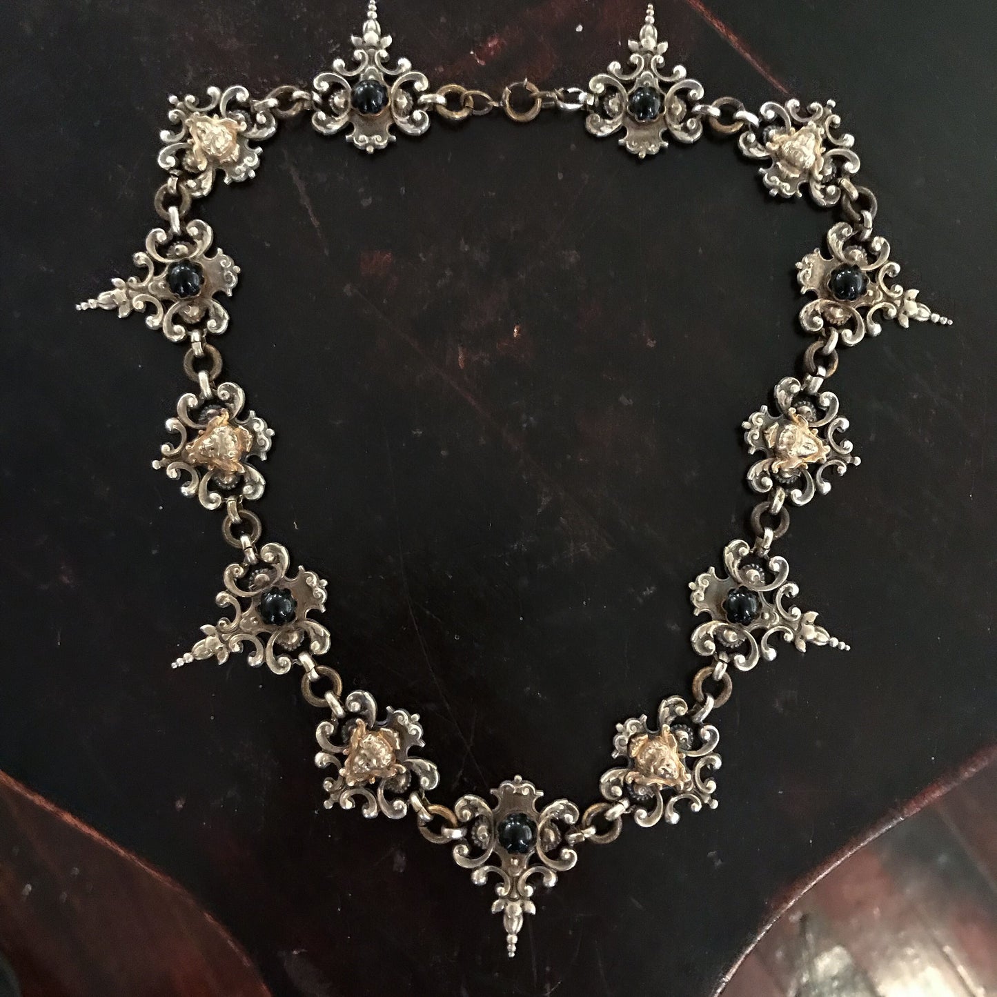 Victorian Neo-Renaissance Necklace Silver Plate c. 1900