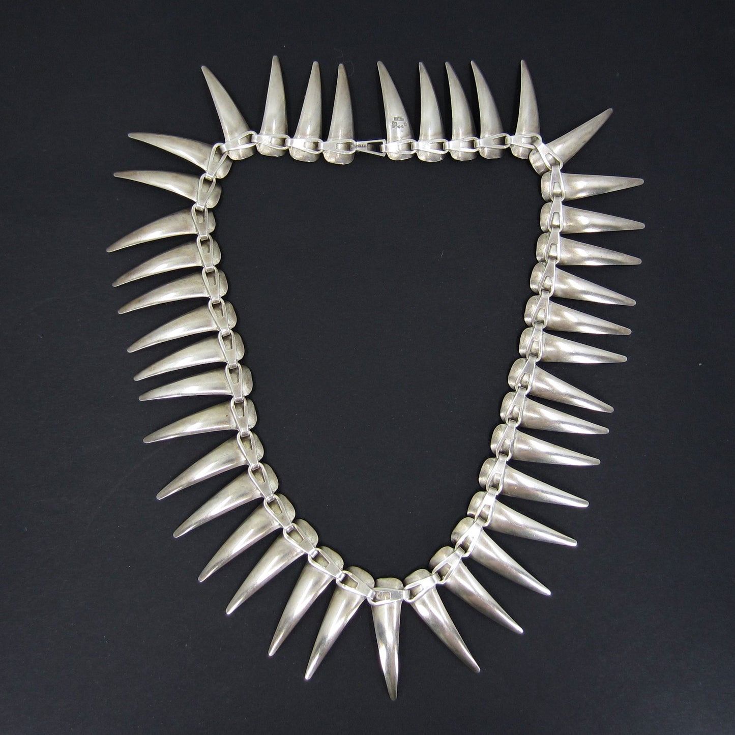 SOLD--Modernist Atomic Age Necklace Sterling Silver, Sweden, Atelier Borgila c. 1958