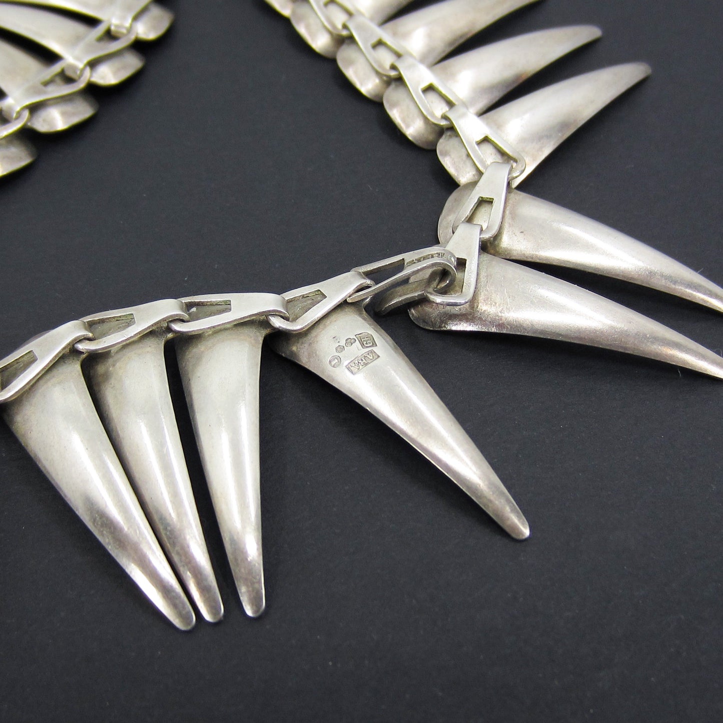 SOLD--Modernist Atomic Age Necklace Sterling Silver, Sweden, Atelier Borgila c. 1958