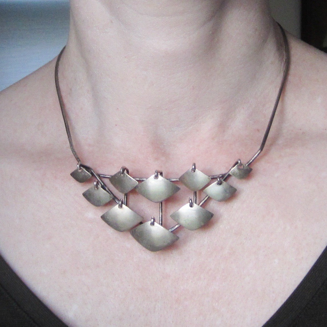 SOLD--Ruth Berridge Modernist Mobile Necklace Sterling c. 1960
