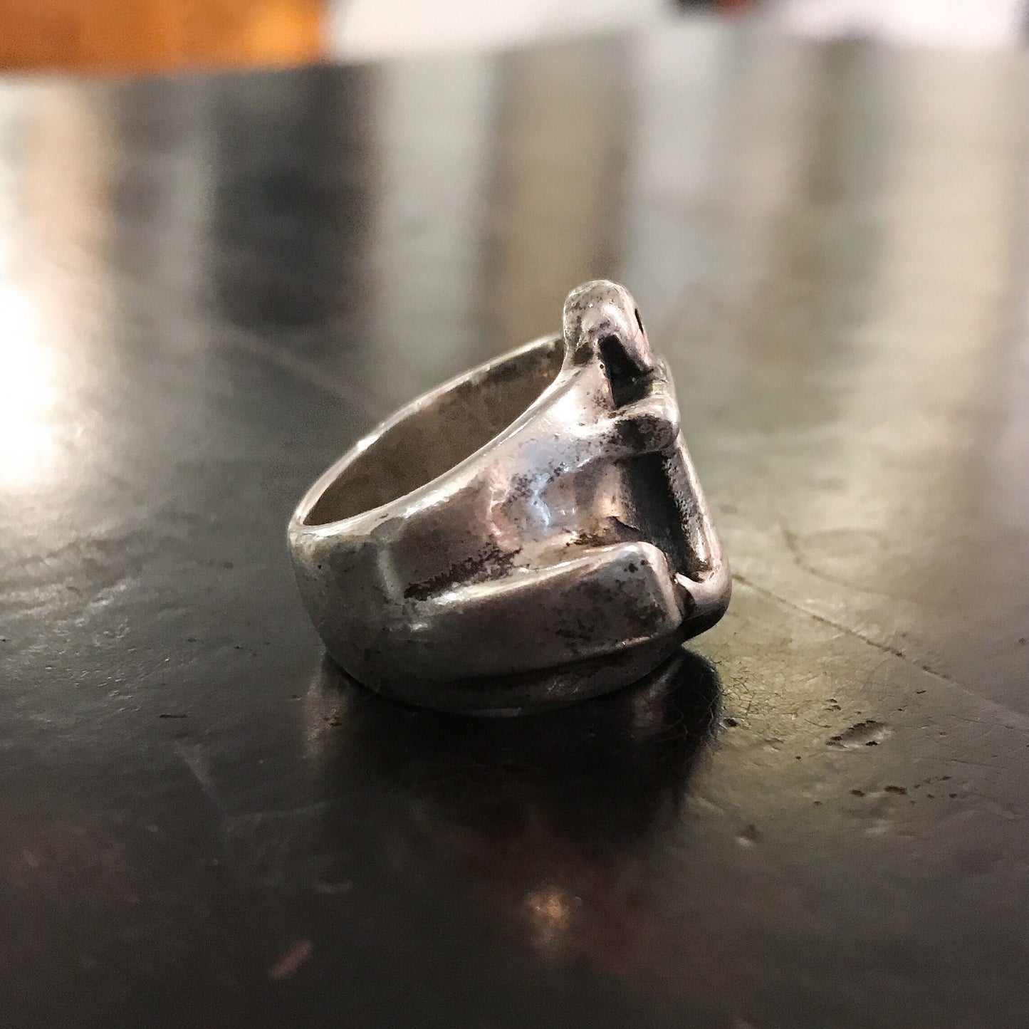 Vintage Heavy Anchor Ring Sterling