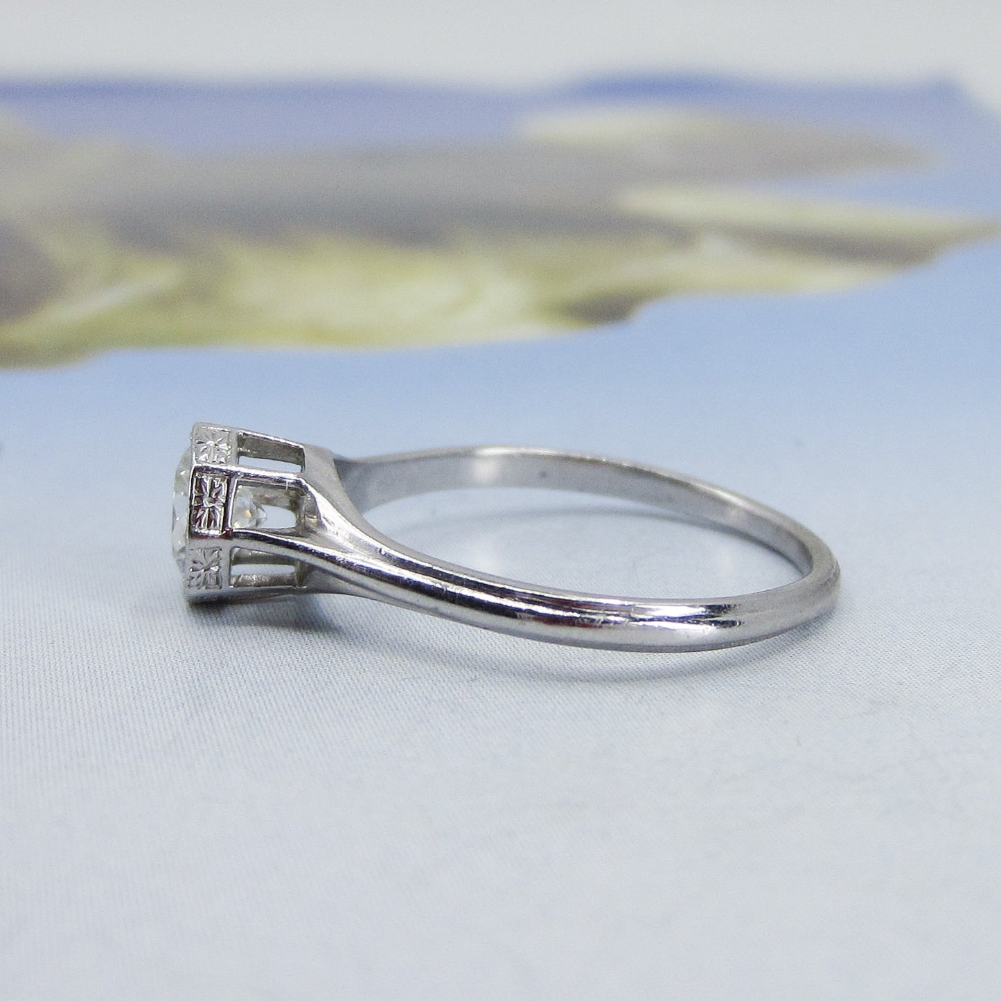 SOLD Art Deco Old European Diamond .60ct Engagement Ring Platinum c. 1930